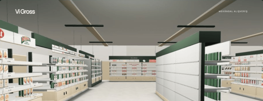 Vi Gross 3D mağazasının reyonları